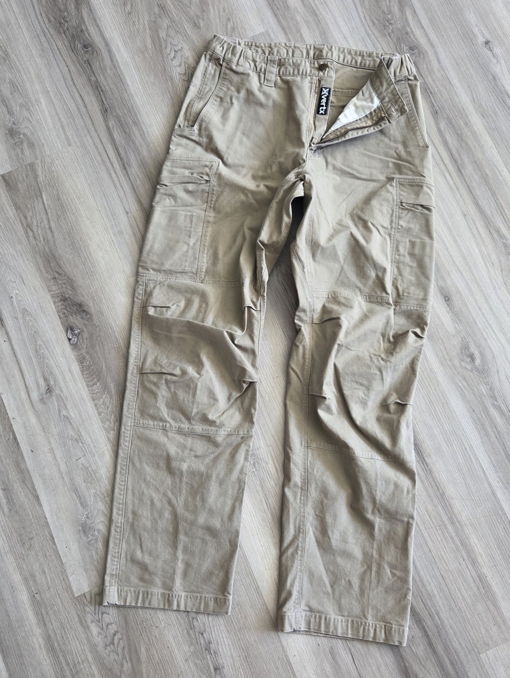 Vertx Tactical Pants Khaki Cargo Canvas Cotton Lycra Blend Mens 34x34 (32x33)